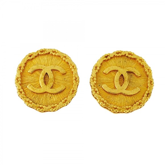 CHANEL Jewelry - CHANEL Authentic Gold Logo Earrings